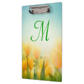 Sun Kissed Tulips Monogram Initial Clip Board Klemmbrett (Links)