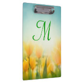 Sun Kissed Tulips Monogram Initial Clip Board Klemmbrett (Rechts)