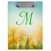 Sun Kissed Tulips Monogram Initial Clip Board Klemmbrett (Vorderseite)