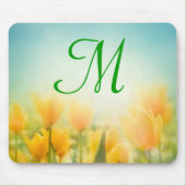 Sun Kissed Yellow Tulip Monogram Initial Mouse Pad Mousepad (Vorne)