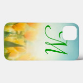 Sun Kissed Yellow Tulips Monogram IPAD Case (Rückseite (Horizontal))