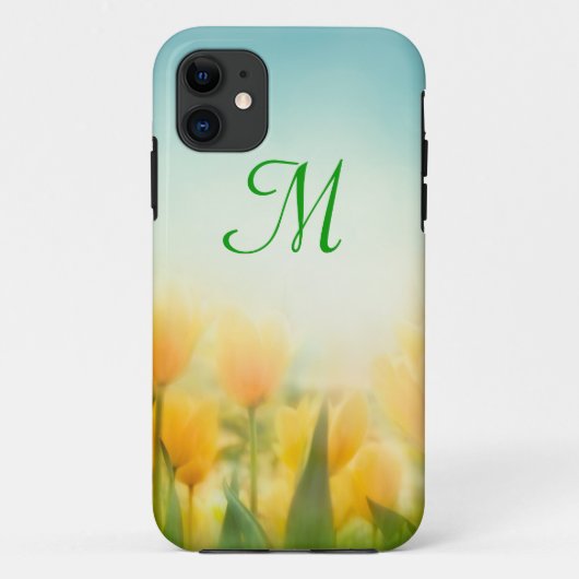 Sun Kissed Yellow Tulips Monogram IPHONE 5 Fall Case-Mate iPhone Hülle (Rückseite)