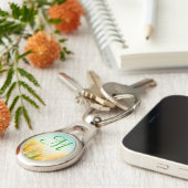 Sun Kissed Yellow Tulips Schlüsselkette Schlüsselanhänger (Seite)