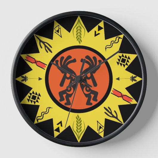 Sun Kokopelli Arizona Native American Uhr (Vorderseite)