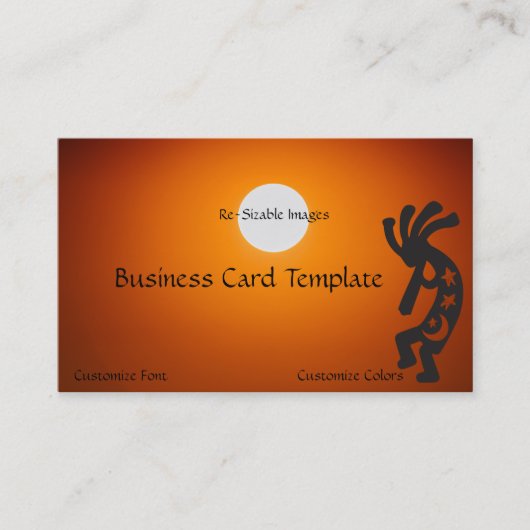 Sun Kokopelli Business Card Visitenkarte (Vorderseite)