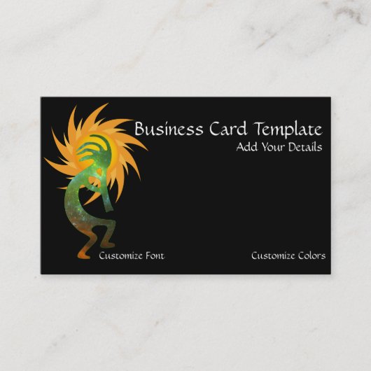 Sun Kokopelli Logo Business Card Visitenkarte (Vorderseite)