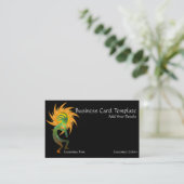 Sun Kokopelli Logo Business Card Visitenkarte (Stehend Vorderseite)