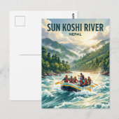 Sun Koshi Fluss Nepal Postkarte (Vorne/Hinten)