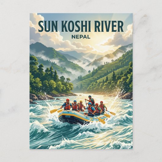 Sun Koshi Fluss Nepal Postkarte (Vorderseite)