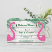 Sun küsste Flamingo-Proben-Abendessen-Einladung Einladung (Stehend Vorderseite)