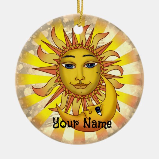 Sun Lieben Moon Keramik Ornament (Vorne)