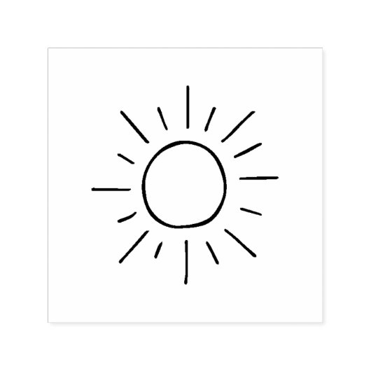 Sun light hand gezogen permastempel (Design)