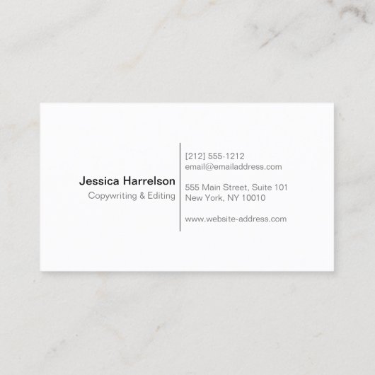 SUN LOGO MONOGRAM VISITENKARTE (Rückseite)