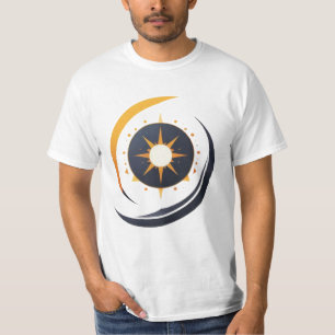 Sun-Logo: Schwarz-Gelb-Swirl T-Shirt
