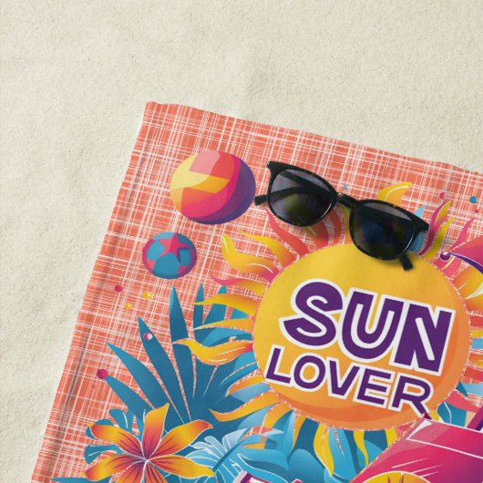 Sun Lover Orange Strandtuch (Beispiel)