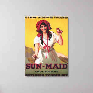 Sun-Mädchen Kalifornien-Rosinen-Plakat Leinwanddruck