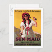 Sun Maid California Raisin Poster Postkarte (Vorne/Hinten)