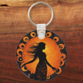 Sun Maiden Total Solar Eclipse Add Text Event Schlüsselanhänger (Vorderseite)