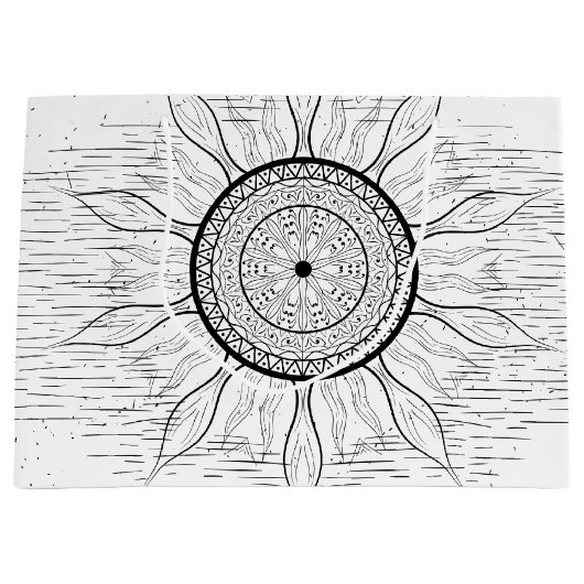 Sun Mandala 1 Große Geschenktüte (Vorderseite)
