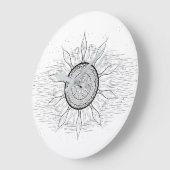 Sun Mandala 1 Große Wanduhr (Winkel)