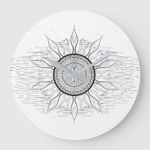 Sun Mandala 1 Große Wanduhr