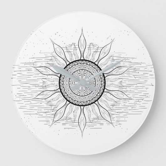 Sun Mandala 1 Große Wanduhr (Vorderseite)