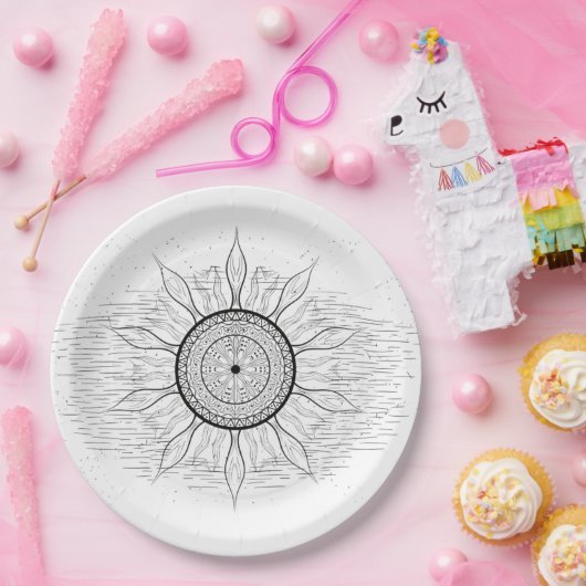 Sun Mandala 1 Pappteller (Party)
