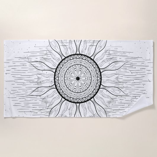 Sun Mandala 1 Strandtuch (Vorderseite)