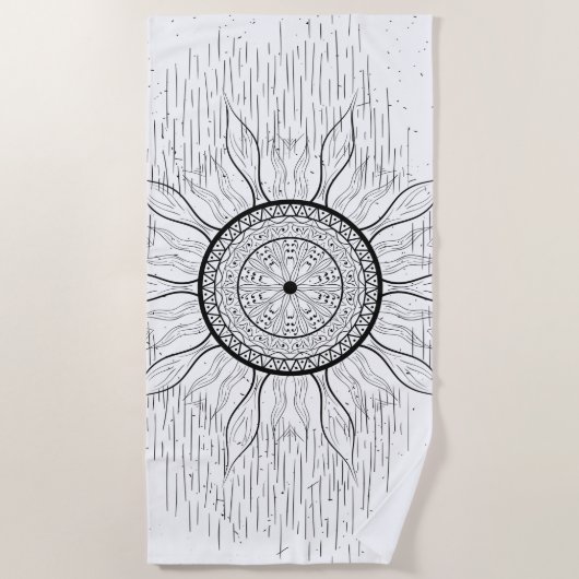 Sun Mandala 1 Strandtuch (Vorderseite)