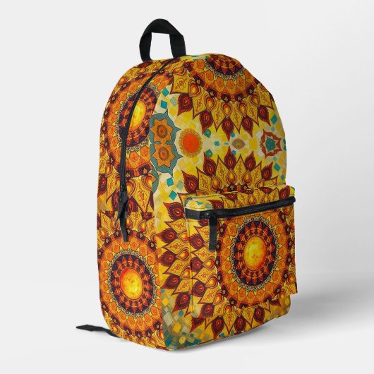 Sun Mandala - Backpack Bedruckter Rucksack (Rückseitige Ecke links)