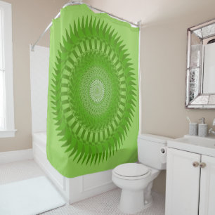 Sun Mandala green Duschvorhang