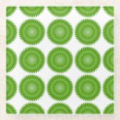 Sun Mandala green Glasuntersetzer (Vorderseite)