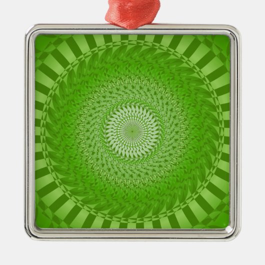 Sun Mandala green Silbernes Ornament (Vorne)