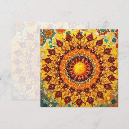 Sun Mandala - Grußkarte (Vorne/Hinten)