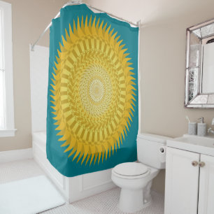 Sun Mandala in Gelb Duschvorhang