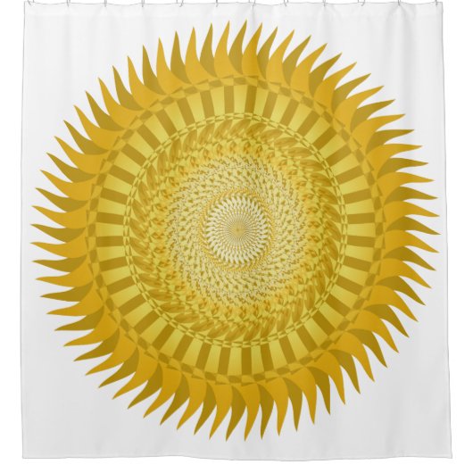 Sun Mandala in Gelb Duschvorhang (Vorderseite)