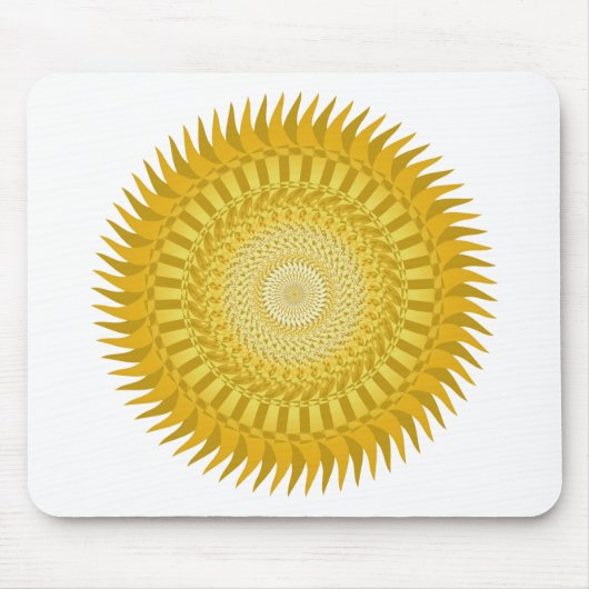 Sun Mandala in Gelb Mousepad (Vorne)