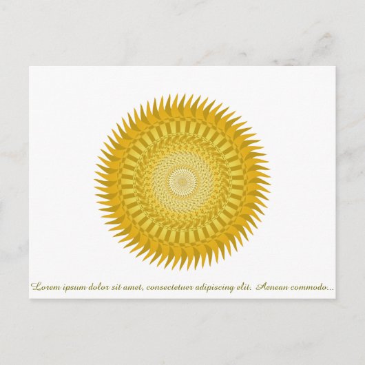 Sun Mandala in Gelb Postkarte (Vorderseite)