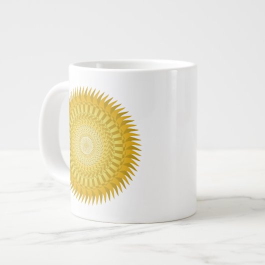 Sun Mandala in Yellow Jumbo-Tasse (Vorderseite Links)