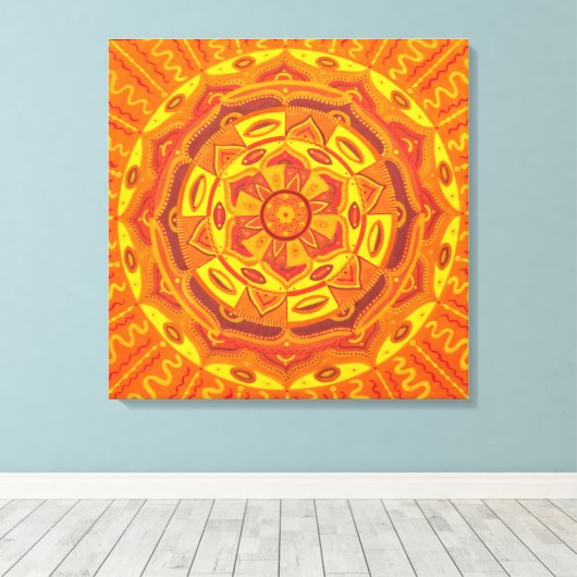 Sun Mandala Leinwanddruck (Insitu (Holzboden))