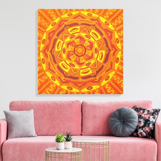 Sun Mandala Leinwanddruck (Insitu (Wohnzimmer))