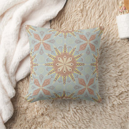 Sun Mandala Pale Blue Throw Kissen