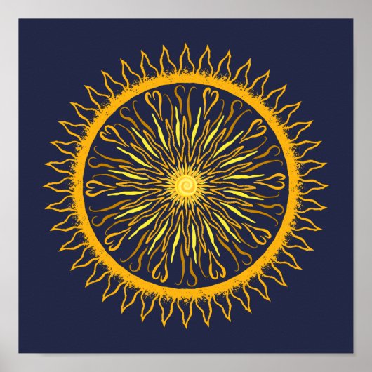 Sun Mandala Print Poster (Vorne)