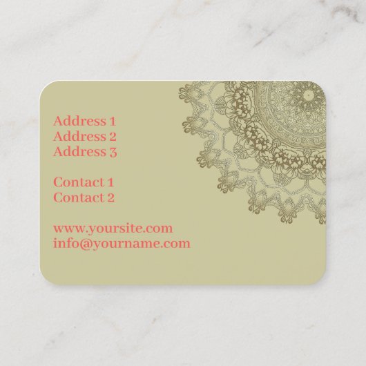 Sun Mandala - Visitenkarte (Rückseite)