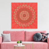 Sun Mandala - Wrapped Canvas Leinwanddruck (Insitu (Wohnzimmer))
