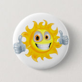 Sun-Mann-Cartooncharakter Button (Vorderseite)