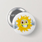 Sun-Mann-Cartooncharakter Button (Vorne & Hinten)