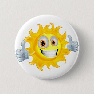 Sun-Mann-Cartooncharakter Button