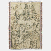 SUN MARS Antique Schwarz-weiß Astrologie Zeichnend Decke (Vorderseite Vertikal)