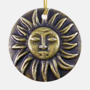 Sun-Medaillon Keramik Ornament